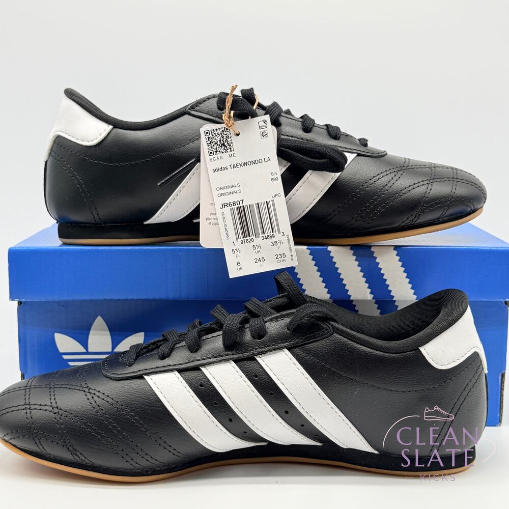 adidas Taekwondo Lace J Black White Gum JR6807 Kids Size 6Y Womens 7 NIB